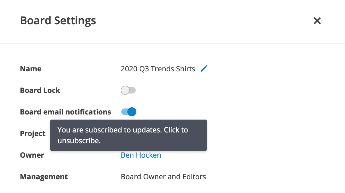 Board notifications