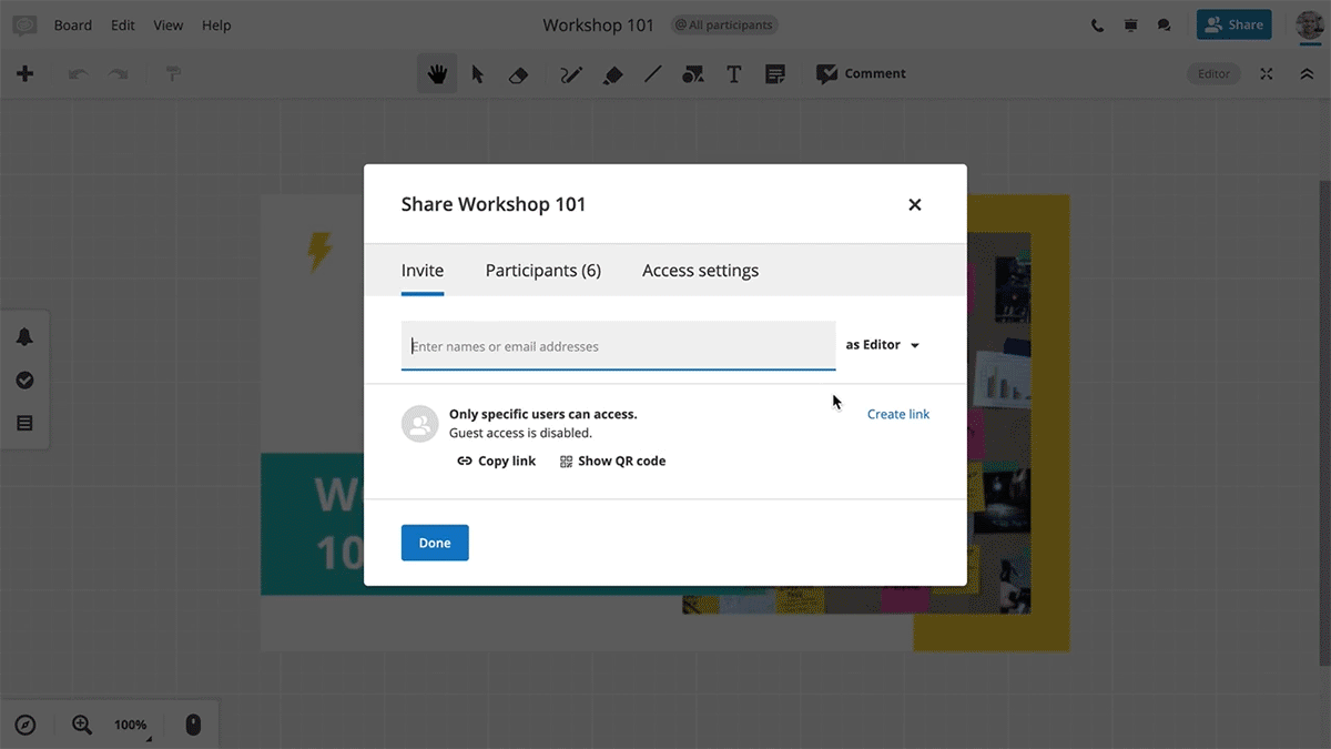 share dialog for specific users