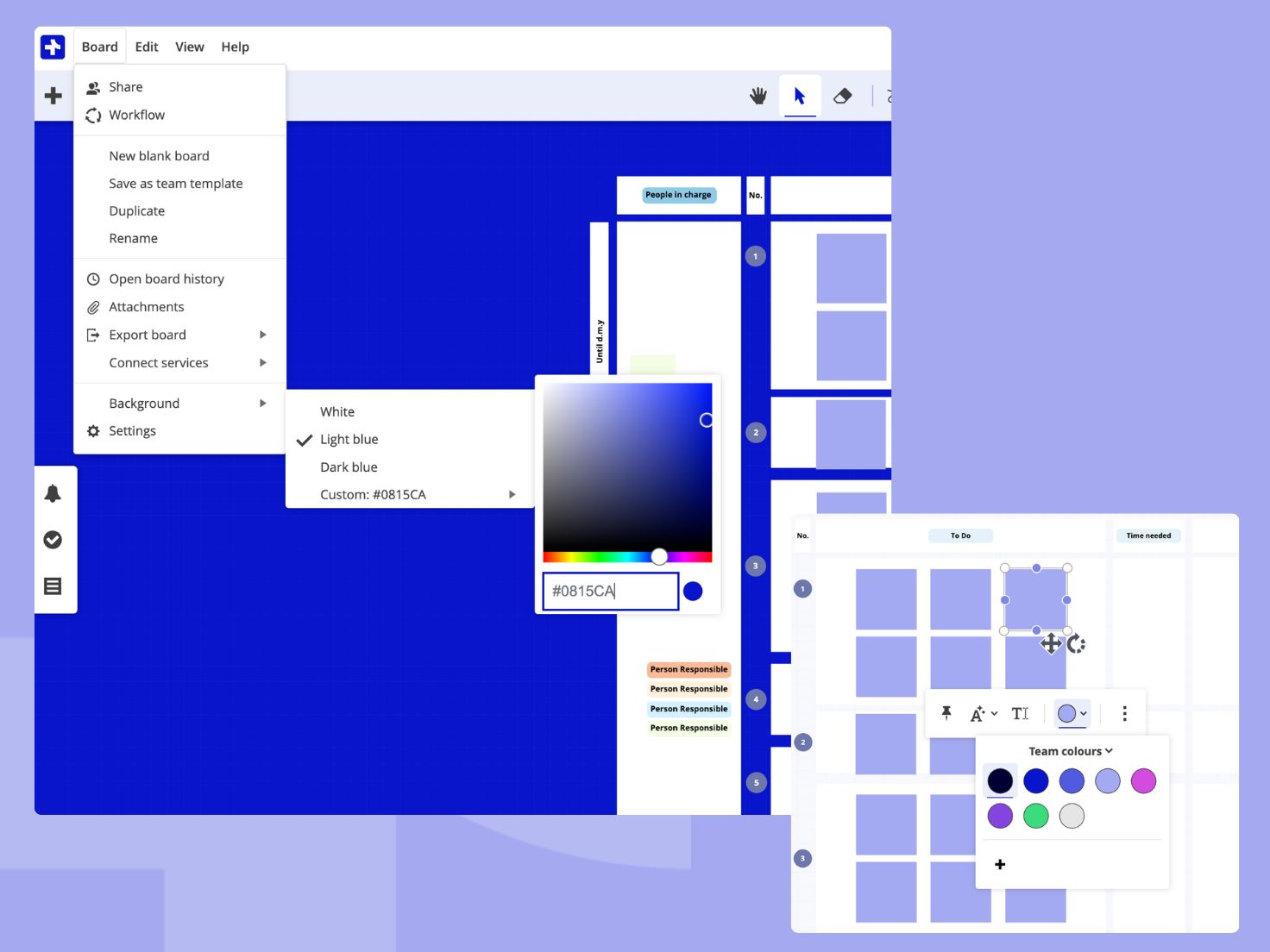 Board background color change function in Conceptboard