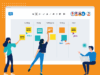 illustration of the conceptboard app representing collaborative online whiteboard remote and agile teams