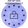 256 BIT AES Verschlüsselt Trust badge