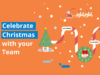 Christmas Game Template on Online Whiteboard with Santa, Reindeer and snow falling