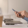 Contact page person with the phone in the hand want to call customer support