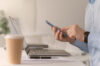 Contact page person with the phone in the hand want to call customer support