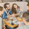 Team marketing of 5 people working together to generate ideas and collaborate on an online whiteboard