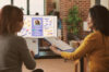 2 persons from HR (HUman Ressources) team are using an online collaboration tool to preview a potential employee profile