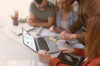 4 people from UX and design using conceptboard as an online collaboration tool for their design project
