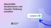 Smart Sections und Visuelle Ordnung