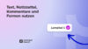 Text, Notizen, Kommentare und Formen