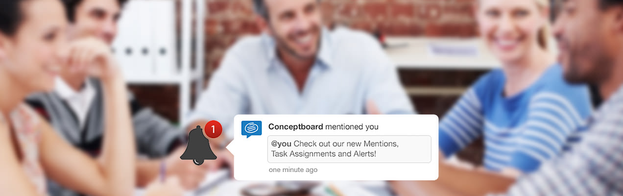Conceptboard Alerts team collaboration check out new mentions task asingments and alerts
