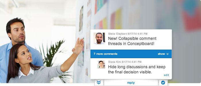Collapsible comments in action in Conceptboard