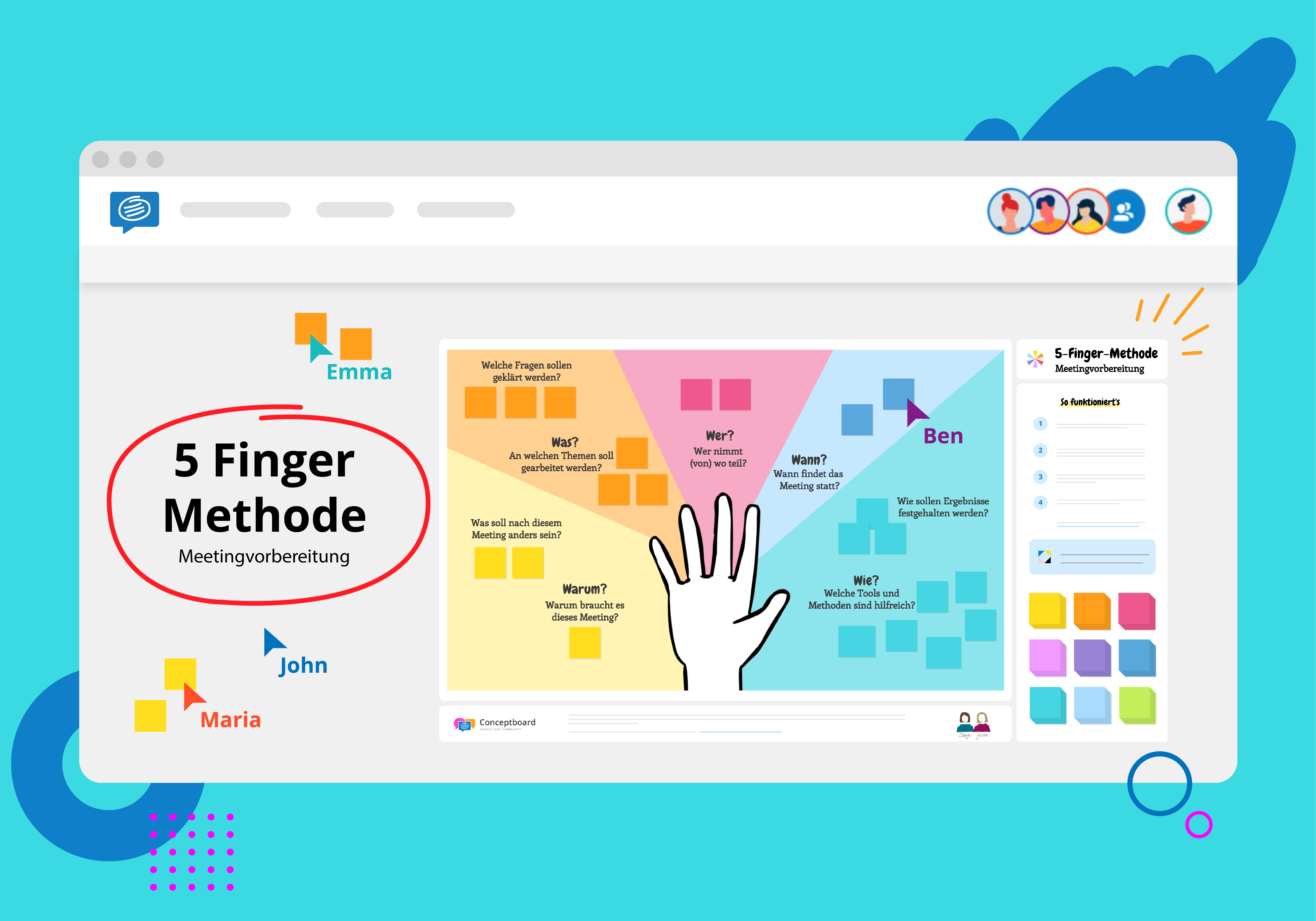 5-Finger Methode kostenlose Vorlage Conceptboard