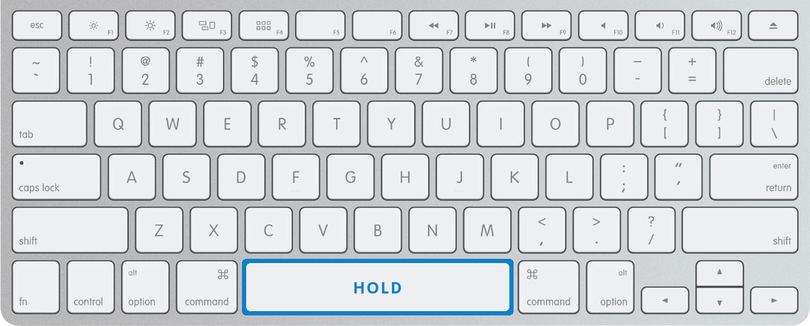 Hold Spacebar to move the highlighted area