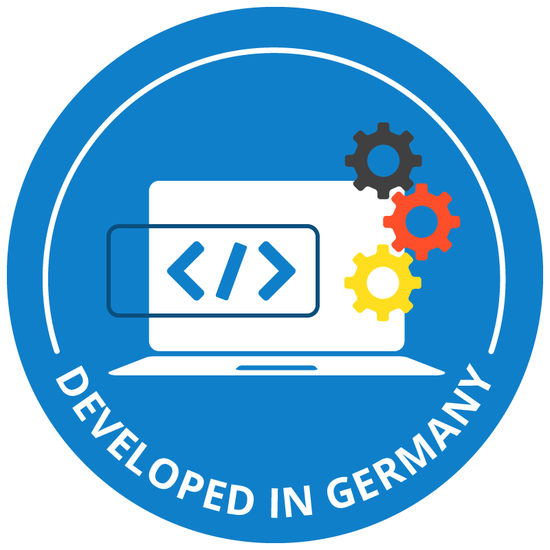 badge representing developed in Germany app