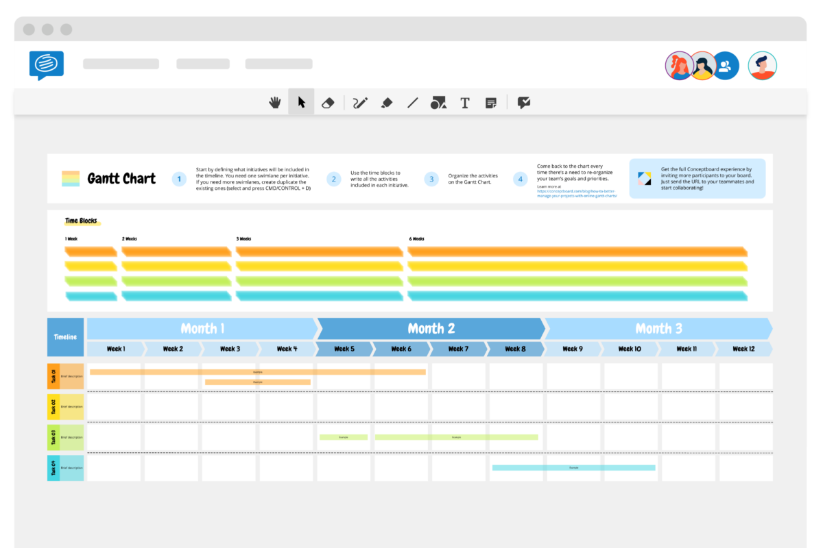 Gantt Chart Gantt-Diagramm Template from Conceptboard