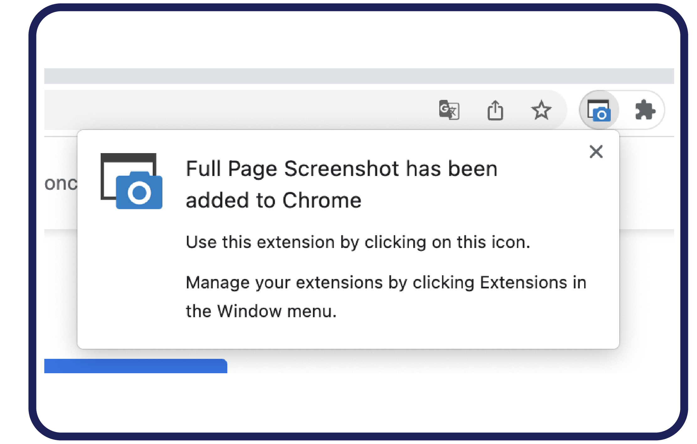 Ganzseitige Screenshot-Erweiterung in Google Chrome