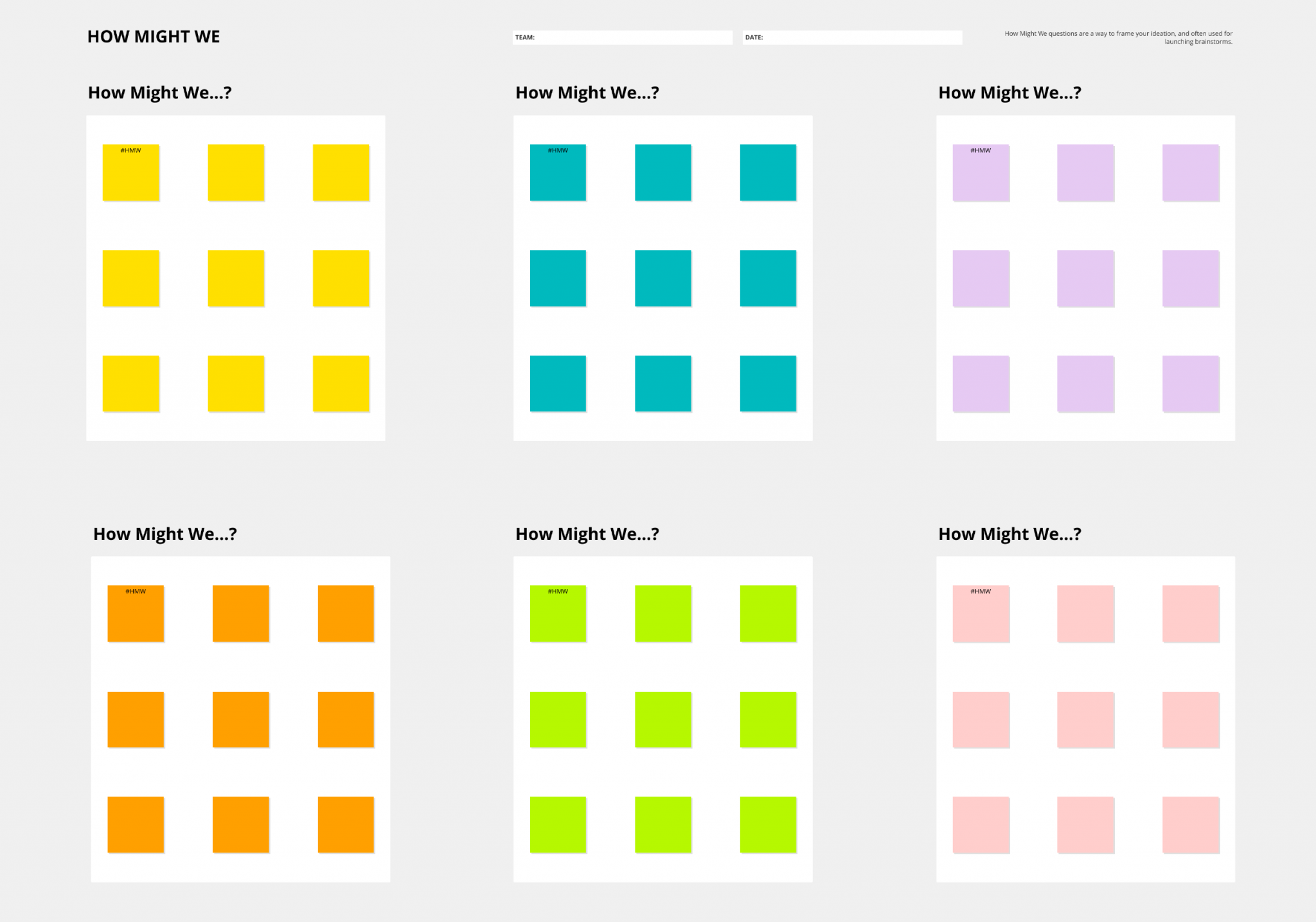 How might we? Free template & guide Brainstorming
