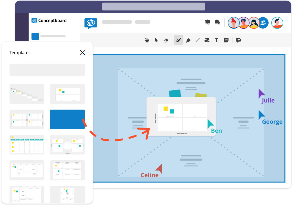 Conceptboard template inserted in Microsoft Teams channel