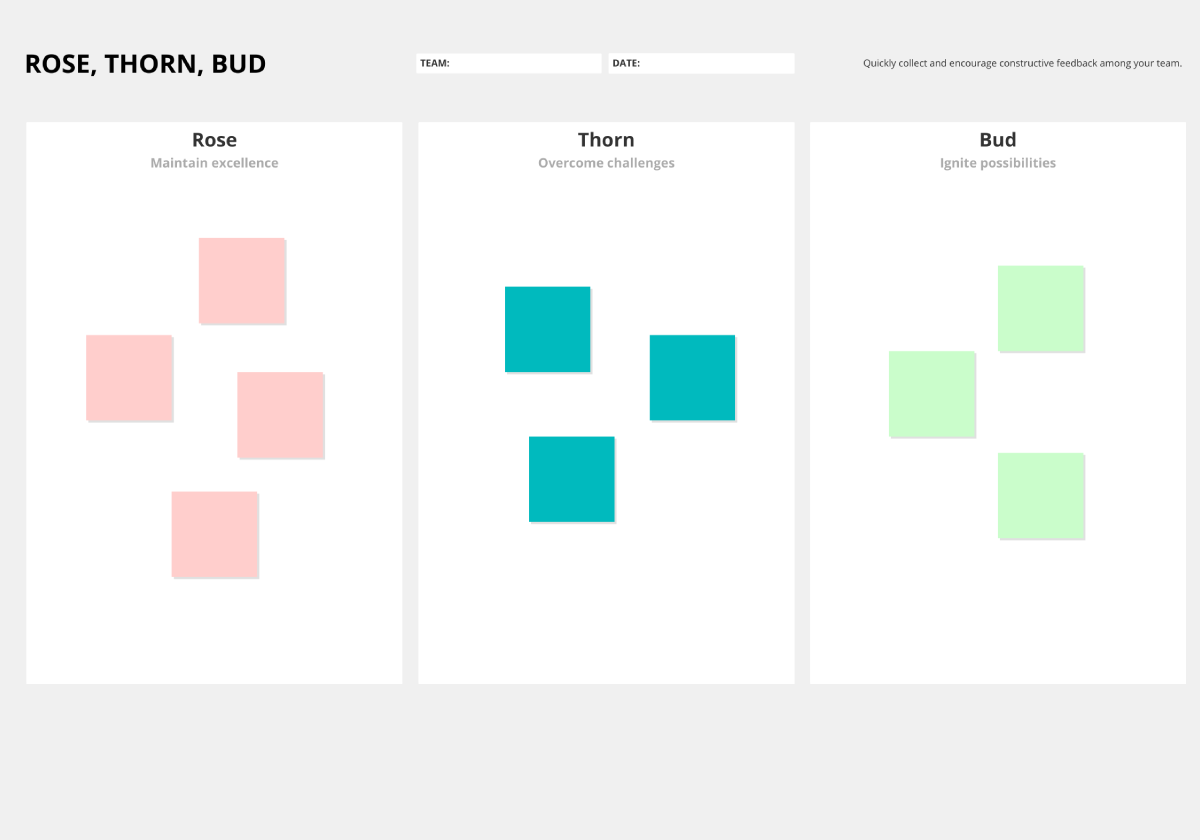 Rose bud thorn design thinking tool