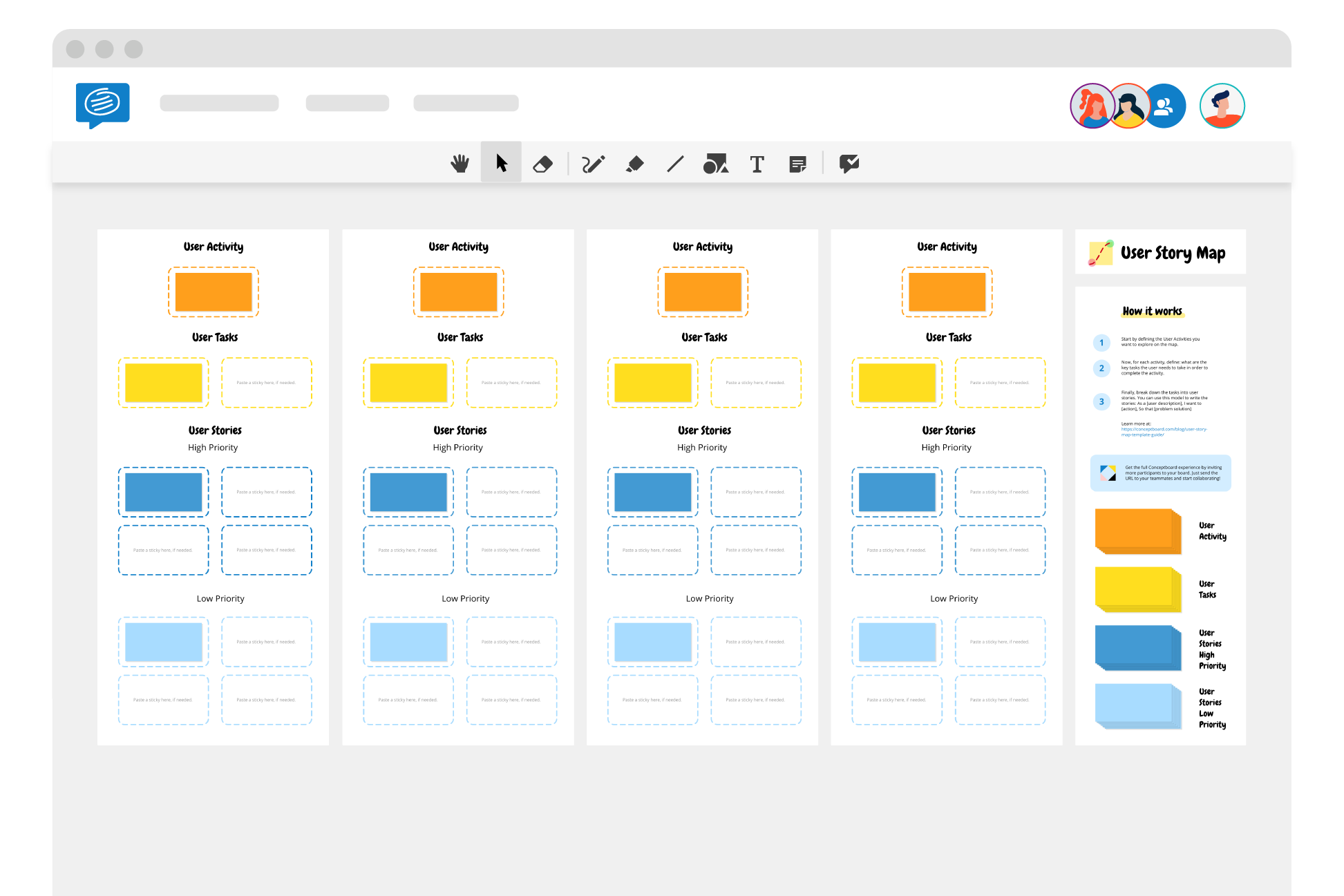 Story Map Template - Four Squares Framed