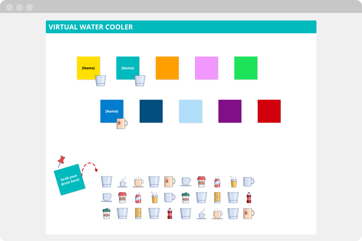 Virtual watercooler template auf Conceptboard