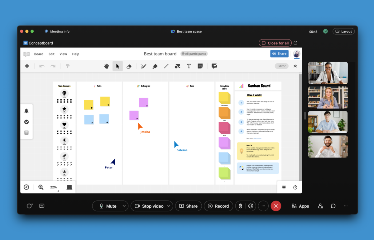 Share a Conceptboard board in a Webex call and work with your team on the board while being in a Webex call
