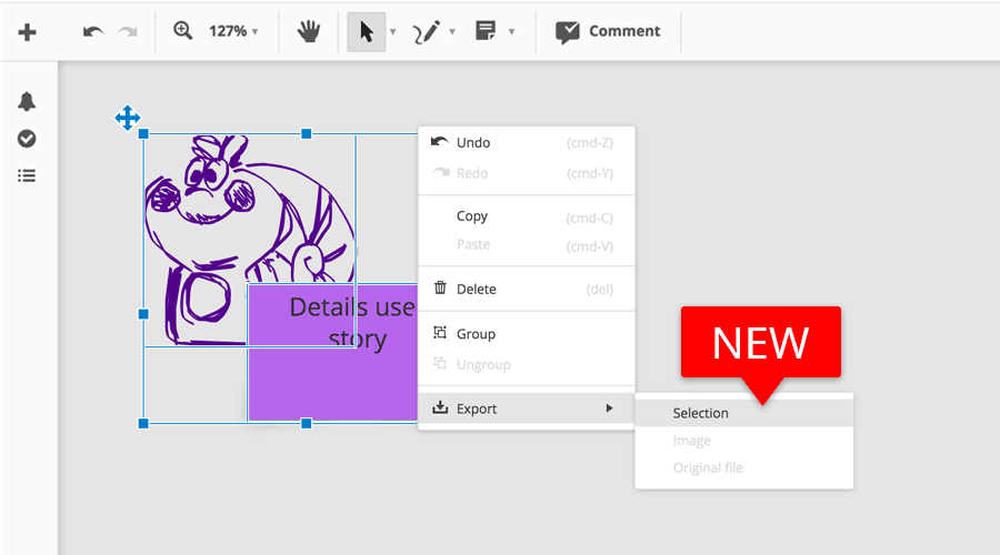 Exporting board selections