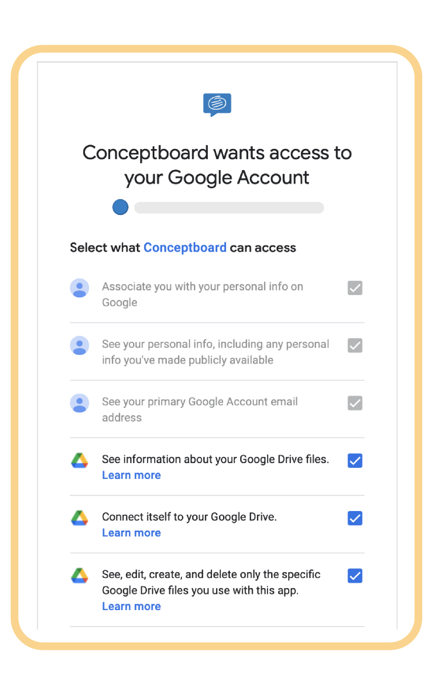 google drive integration Schritt 3