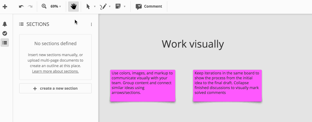 Agile approach for working visually