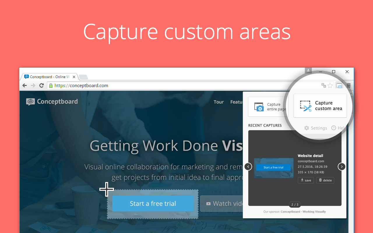 Capture page. Conceptboard.